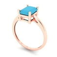 thumbnail image 2 of Solitaire Engagement Ring for Women - 2ct Simulated Turquoise in 14K Rose Gold Promise Ring, 2 of 6