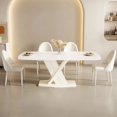thumbnail image 4 of Marble Rectangular Dining Room Sets Stools Tables Modern Console Dining Room Sets Chairs Stoly Restauracyjne Home Furniture My Lux Decor Round, 4 of 8