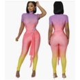 thumbnail image 3 of Rainbow Gradient Bodycon Jumpsuit Women's Purple Pink Yellow Ombre Club, 3 of 3
