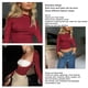 thumbnail image 4 of Top corto ajustado Reversible de moda informal sin espalda de manga larga para mujer, 4 of 5