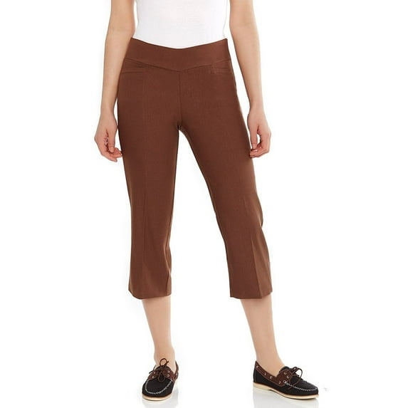 Women's Pull-On Comfort Fit Capri Dress Pants