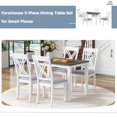thumbnail image 6 of PORKISS Dining Table Set for 4, Solid Wood Dinner Table with 4 Padded Chairs, Kitchen Table Set for Home, Breakfast Nook, Cafeteria Dining Room, White+Gray, 6 of 10