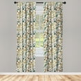 thumbnail image 3 of Ambesonne Leaves Curtains, Birds and Dragonflies, Pair of 28"x84", Multicolor, 3 of 5