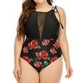 thumbnail image 6 of sovlvnd Deals Women Plus Size Comfortable Lightweight Floral Print Casual Sexy Trendy Swimsuit Bikini Beachwear Swimwear, 6 of 8