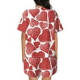 thumbnail image 3 of Kdxio Hearts Print Pajamas Sets for Women Short-Sleeved Pjs with Lounge Shorts Two Piece Sleepwear S-4XL, 3 of 8