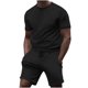 thumbnail image 1 of Conjunto de Pantalones de Dos Piezas de Color Sólido Casual de Manga Corta de los Hombres Camiseta Y Pantalones de Playa con Bolsillos Verano, 1 of 5