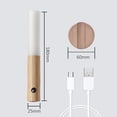 thumbnail image 2 of Rewera Aplique de Madera Recargable USB en Aplique de Madera con Sensor de Movimiento, apliques de batería inalámbricos de Color Blanco cálido con Interruptor, lámpara de Cama magnética, Funciona con, 2 of 5