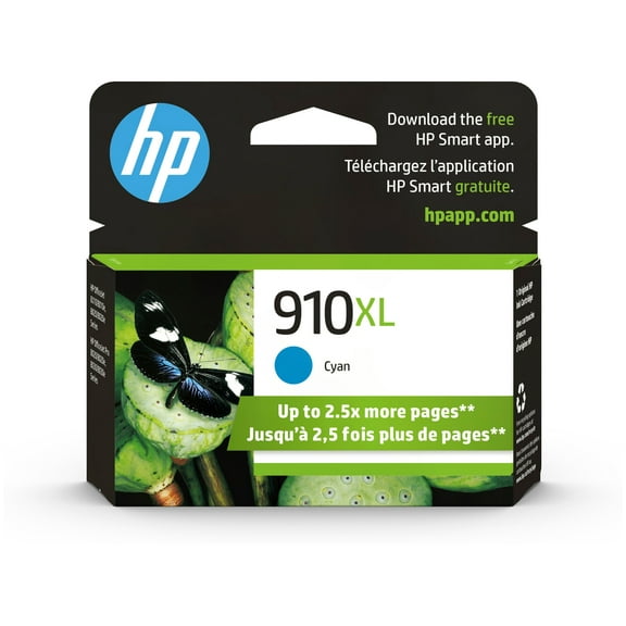 HP 910XL High Yield Cyan Original Ink Cartridge, ~700 pages, 3YL62AN#140