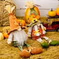 thumbnail image 3 of 2 Pack Fall Gnomes, Plush Thankgiving Autumn Decorations Harvest Gift Handmade Elf Dwarf Figurines with Pumpkin Maple Leaves Sunflower for Home Kitchen Farmhouse Tiered Tray Holiday Festival Party, 3 of 8