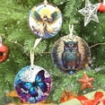 thumbnail image 3 of Ceramic Owl Christmas Ornament - Hanging Owl Decor for Christmas Tree, Gifts & Holiday Presents - Christmas Ornament - Holiday Tree Decoration - Ceramic Keepsake - Gift for Women..., 3 of 6