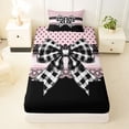 thumbnail image 3 of Erosebridal Girls Plaid Print Bowknot Twin Sheet Sets,Cute Geometric Polka Dots Bedding For Kids 3pcs, 3 of 6