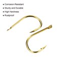 thumbnail image 5 of Uxcell 11# 0.45" J Shape High Carbon Steel Claw Fish Catfish Hooks with Barbs, Gold Tone 100 Pack, 5 of 5