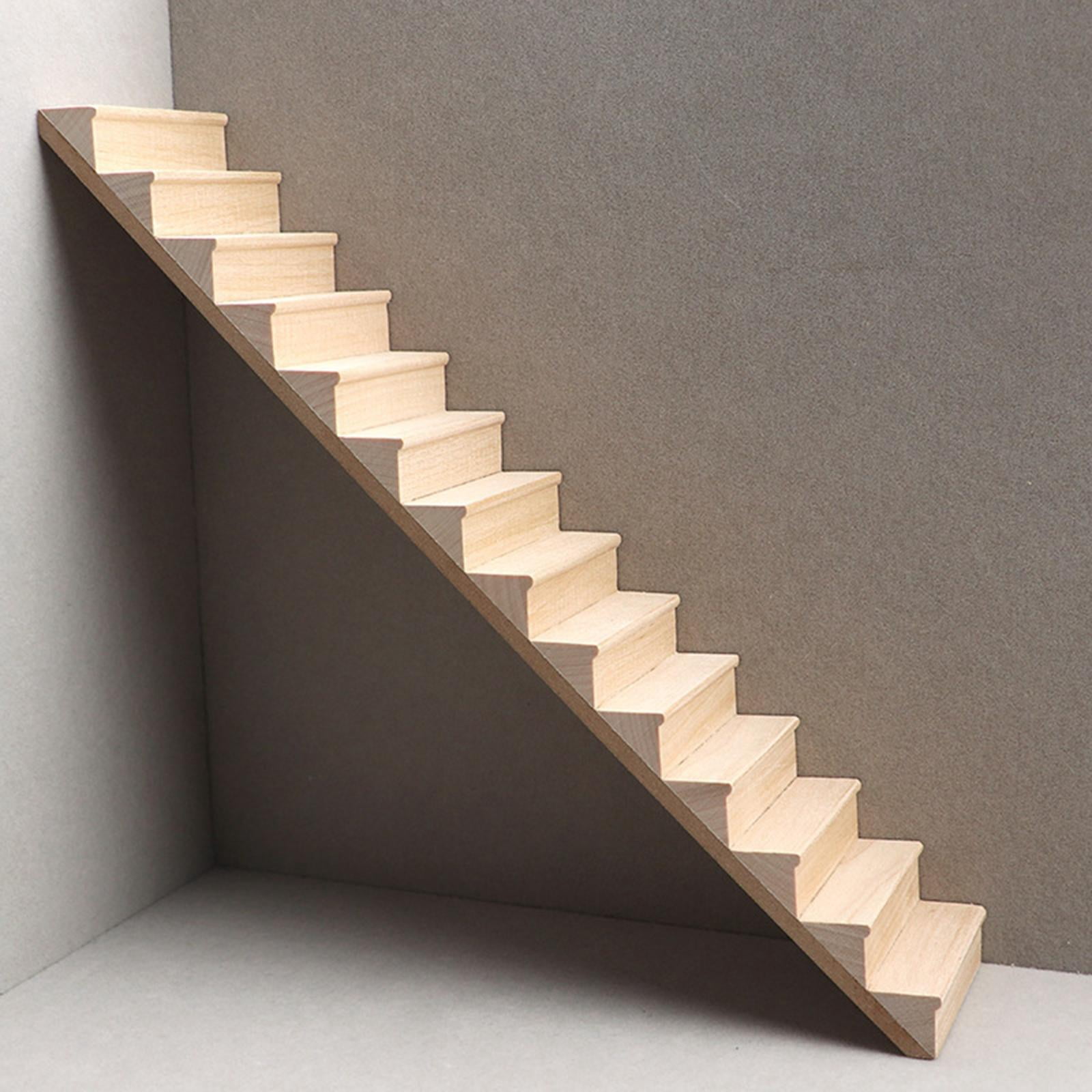 1:12 Simulation Stair Model Stair Stringer Step Model Dioramas Scenes DIY Miniature Stairs without Armrest Furniture for Railway Station