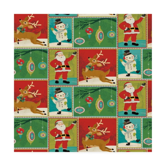 Trademark Fine Art 'Retro Christmas repeat 2' Canvas Art by Holli Conger