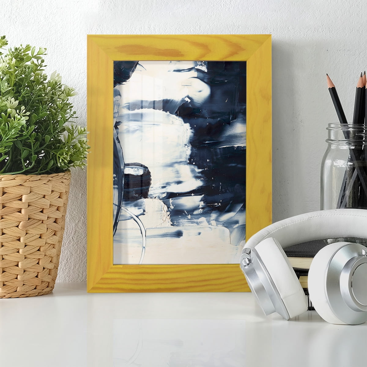 Wave Rider II -Framed Print w/glass-Sunflower Yellow