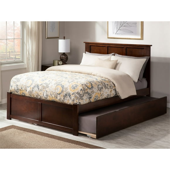 AFI Madison Full Solid Wood Bed with Twin Trundle in Walnut