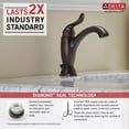 thumbnail image 2 of Delta Linden Single Handle Bathroom Faucet with Metal Drain Assembly in Champagne Bronze 594-CZMPU-DST, 2 of 2