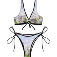 thumbnail image 2 of Dreamtimes Sexy O-Ring String Triangle Bikini Set for Women'sTwo Piece Swimsuit-Butterfly Wildflower, X-Large, 2 of 7