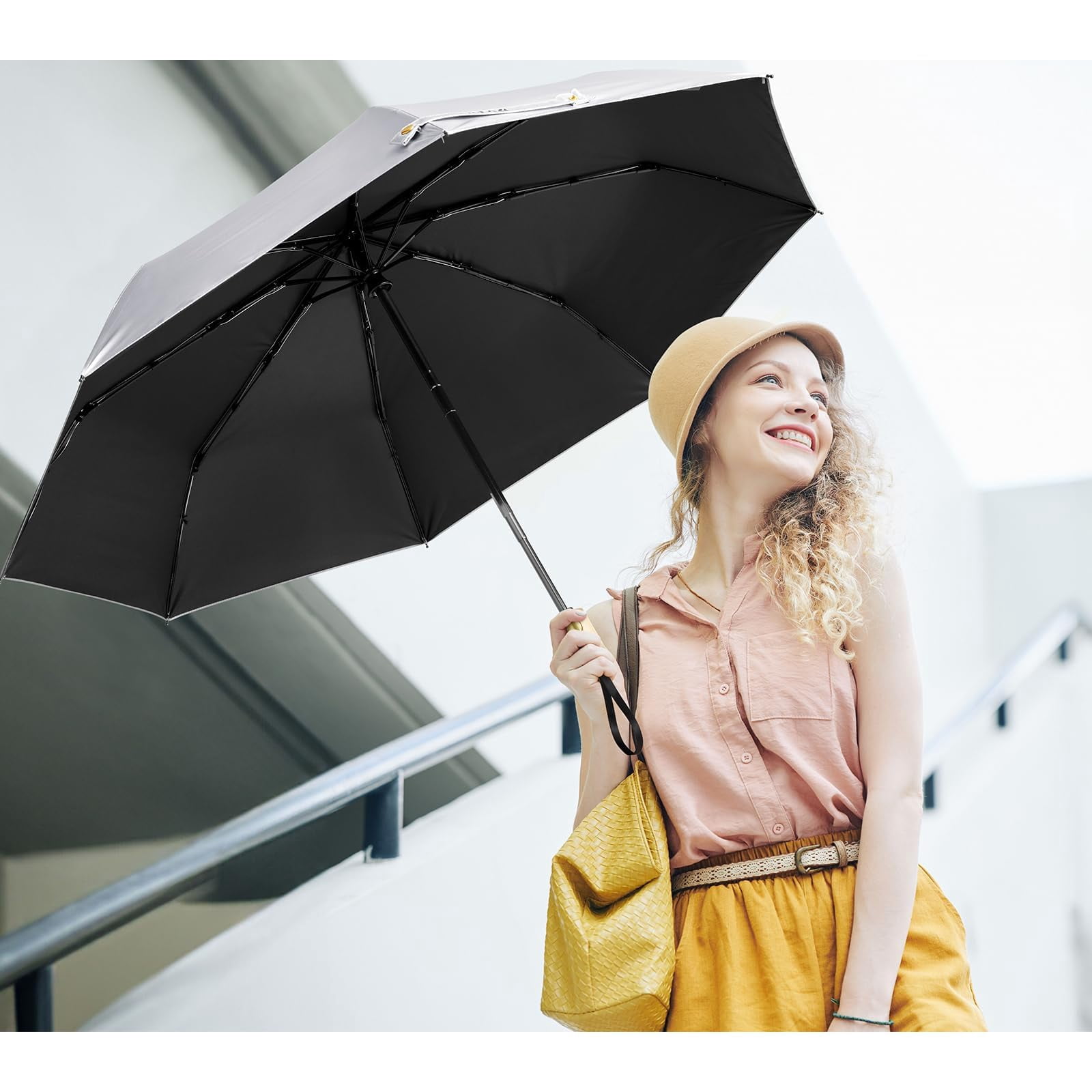 G4Free UPF 50+ UV Protection Travel Sun Umbrella Compact 42 Inch Small UV Blocking SPF Umbrella Auto Open Close
