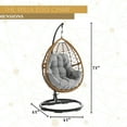 thumbnail image 4 of Mod  Outdoor Willa Rattan Hanging Egg Chair Weather Resistant, Gray, 4 of 9