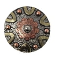 thumbnail image 2 of Set of 4 Conchos Western Saddle Tack Copper Flower Co543, 2 of 2