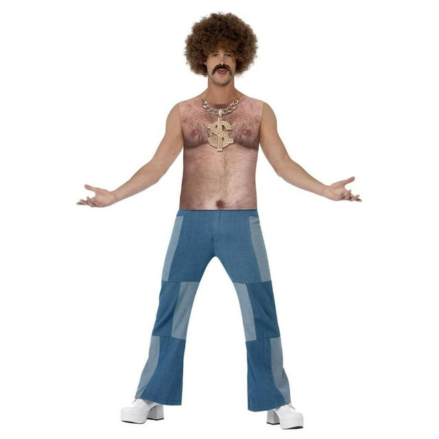 Smiffys Adult 70s Realistic Hairy Chest Costume Top