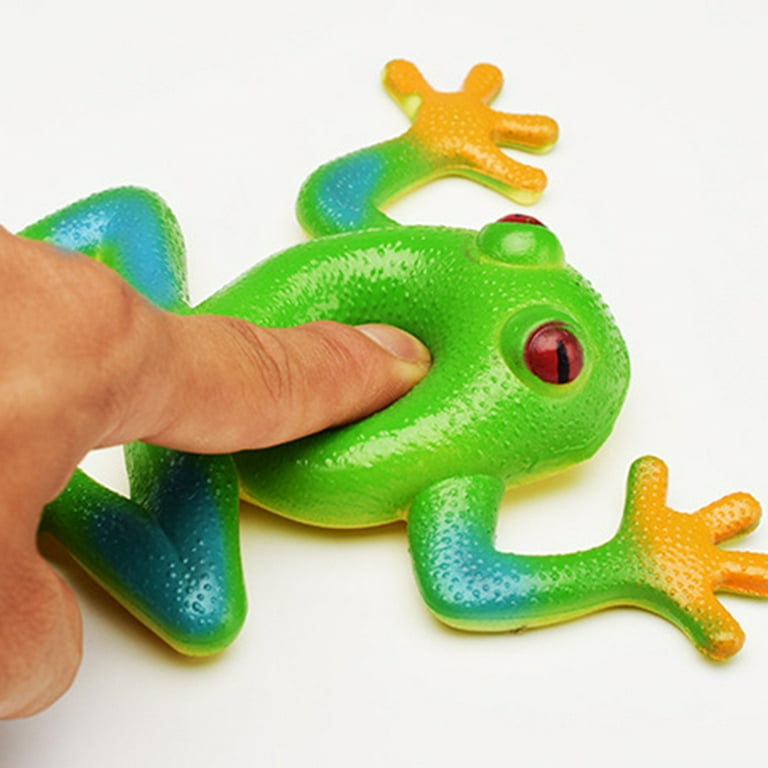 Bafierng Realistic TPR Frog Elastic Anti-stress Prank Spoof Toys Kid  Education Prop 