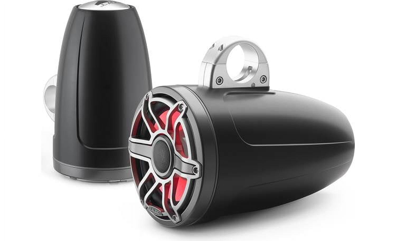 Jl Audio M6 8.8in Enclosed Tower Speakers Titanium Sport Grill With Rgb Led