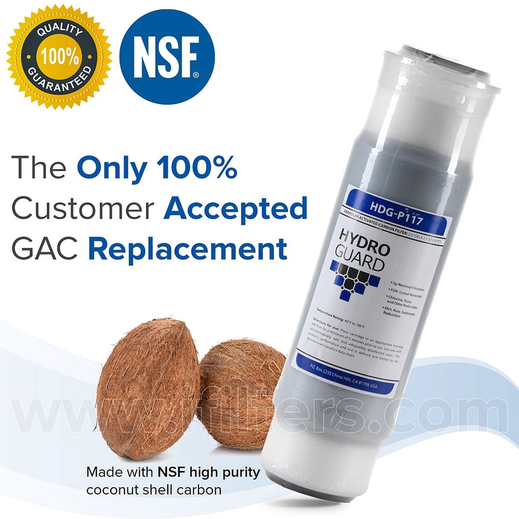 (6 Pack) Cuno Aqua-Pure AP117 Replacement Comparable Compatible Hydro Guard HDG-P117 Premium GAC Water Filter Cartridge