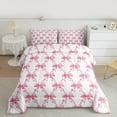 thumbnail image 2 of Feelyou Pink Kawaii Ribbon Full Size Comforter Sets, Cartoon Stars Print Bedding Comforter Set, Teens Boys Girls Kids Reversible Bedding Sets, Microfiber Bedroom Decor, 3 Pieces, 2 of 8