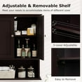 thumbnail image 6 of LOKO Bathroom Wall Cabinet, Wall Mounted Storage Cabinet with Double Doors, Multifunctional Medicine Cabinet with Adjustable Shelf, 23.5 x 7.5 x 28 inches (Brown), 6 of 16
