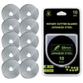 thumbnail image 1 of HEADLEY TOOLS 60mm Rotary Cutter Blades 10 Pack Compatible with Olfa, Fiskars, Replacement Rotary Blade for Arts Crafts Quilting Scrapbooking Sewing, Sharp and Durable, 1 of 7