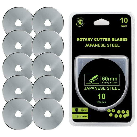 Cuchillas giratorias Headley Tools, 60 mm, paquete de 10 unidades, para Olfa Fiskars