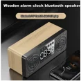 thumbnail image 5 of Reloj despertador con altavoz Bluetooth de madera con radio Fm, puerto de cargador USB, pantalla regulable, temporizador de apagado, reloj digital de madera para dormitorio, mesita de noche, 5 of 5