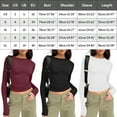 thumbnail image 3 of Long Sleeve Shirts for Women Plus Size Womens Long Sleeve Turtleneck Crop Tops Basic Slim Fitted Going Out T Shirts Winter Clothes Z0C-Navy, S, 3 of 9