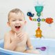 thumbnail image 4 of Juguetes de baño para niños de 3, 4 y 5 años, niños pequeños, niñas, juguetes para bañera infrant, giro y flujo de llenado de cascada, juego de juguetes interactivos para tuberías, 4 of 5