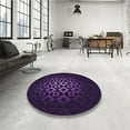 thumbnail image 4 of Ahgly Company Machine Washable Indoor Square Transitional Deep Purple Area Rugs, 5' Square, 4 of 7