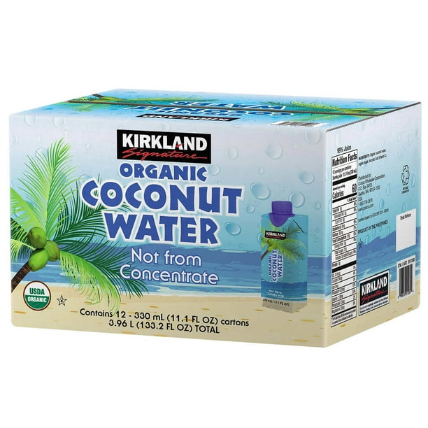 Kirkland Signature Organic Coconut Water, 11.1 fl oz, 12count