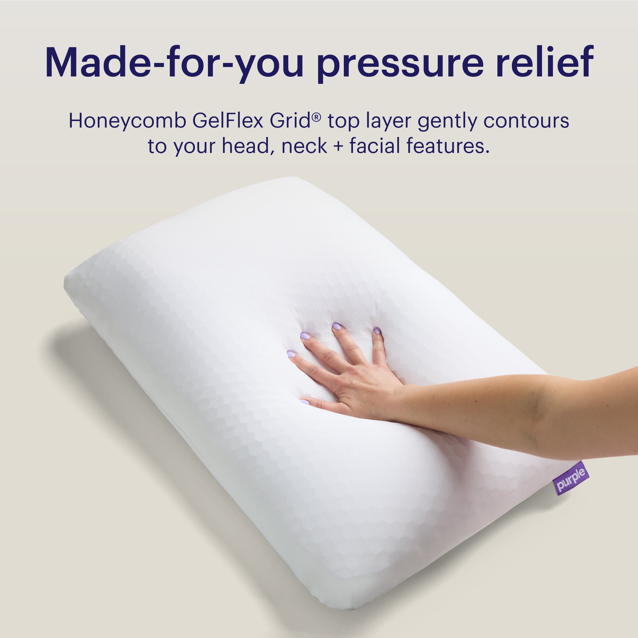 (2 pack) Purple GridCloud Pillow, Honeycomb Gelflex Top Layer, Hypoallergenic, Down - Alternative