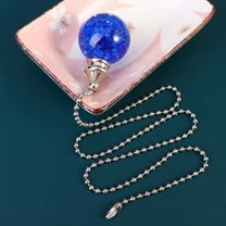 HEMOTON Cracked Grain Ball Style Pendant Fan Lamp Pull Chain Home Hanging Ornament (Blue)