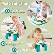 Musical Learning Table, HDJ Infant Toddler Activity Center Baby Toys for Boys and Girls, Musical Educational Learning Table for 6 to 36 Months Year Old, Green
