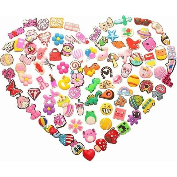 50 PCS Random Shoe Charms for Croc, Non-Repeat Decorations for Croc Clog, Suitable for Kids, Boys, Girls, Men, Women