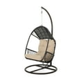 thumbnail image 1 of Malia Chaise Suspendue en Osier avec Support, Marron et Beige, 1 of 8