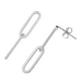 thumbnail image 4 of JewelStop 14K Polished Finish White Gold Double Link Paperclip Drop Earrings with Push back clasp, 4 of 5