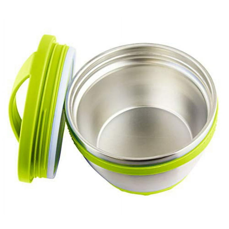 Kid Basix Safe Bowl, Reusable Stainless Steel Thermos Container for Hot &  Cold Food Storage, Dishwasher Safe, Lime, One 16 Ounce Bowl | Holly Hill