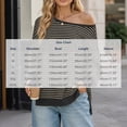 thumbnail image 3 of Tumotour Off The Shoulder Sweatshirts for Women's Plus Size Striped Sport Long Sleeve Pullover Tops Fall Tunic Blouses, 3 of 8
