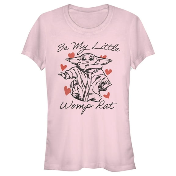 Junior's Star Wars: The Mandalorian Valentine's Day The Child Be My Womp Rat Graphic Tee Light Pink Large