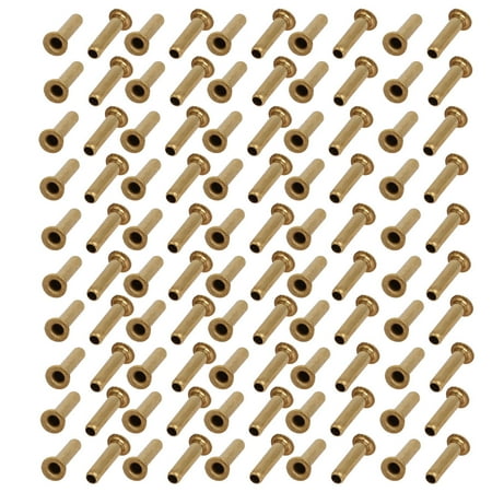 

Unique Bargains 100pcs M2.5 x 10mm Brass Plated Metal Hollow Eyelets Rivets Gold Tone