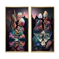 thumbnail image 2 of Designart "Mysterious Nocturnal Flora Abstracted Lake II" Abstract Landscape Framed Wall Art Set Of 2 - Modern Multicolor Framed Wall Art Set Of 2, 2 of 6