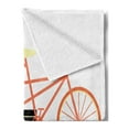 thumbnail image 2 of Bicycle Soft Flannel Fleece Throw Blanket, Lets Bike Hand Lettering Words and Retro Vehicle Summertime Hobby, Cozy Plush for Indoor and Outdoor Use, 70" x 90", Pale Yellow Black, by Ambesonne, 2 of 5